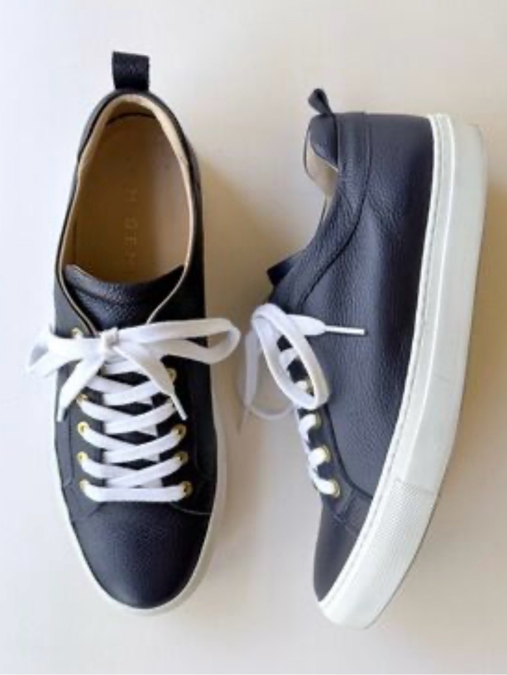 M. Gemi The Palestra Navy Blue Leather Sneakers Size 36.5/ 7